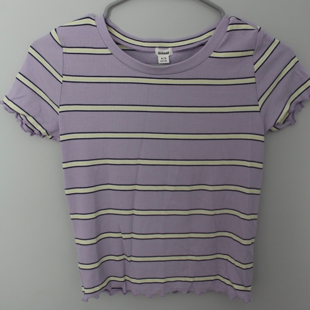 Purple and Yellow Striped Tee